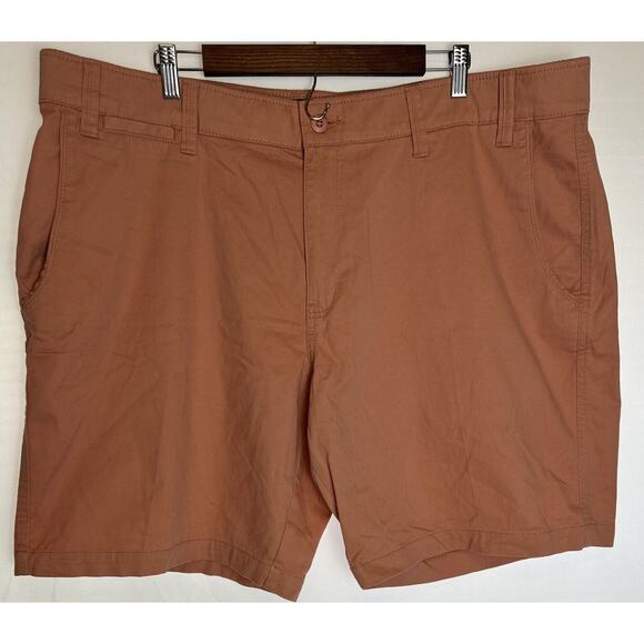 The Foundry Men's Flex Fabric Flat Front Chino Shorts Coral Size W 46 - Picture 1 of 5